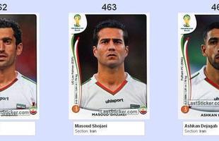 Todas as figurinhas do lbum da Copa do Mundo - Mojtaba Jabbari, Masoud Shojaei e Ashkan Dejagah