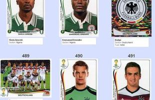 Todas as figurinhas do lbum da Copa do Mundo - Shola Ameobi, Emmanuel Emenike, emblema da Seleo Alem, Seleo Alem perfilada, Manuel Neuer e Philipp Lahm