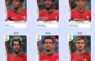 Todas as figurinhas do lbum da Copa do Mundo - Pepe, Bruno Alves, Joo Pereira, Fbio Coentro, Ricardo Costa e Antunes