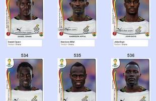 Todas as figurinhas do lbum da Copa do Mundo - Daniel Opare, Harrison Afful, Harrison Afful, Michael Essien, Emmanuel Badu e Kwadwo Asamoah