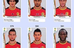 Todas as figurinhas do lbum da Copa do Mundo - Marouane Fellaini, Nacer Chadli, Eden Hazard, Dries Mertens, Kevin Mirallas e Romelu Lukaku