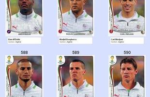 Todas as figurinhas do lbum da Copa do Mundo - Ras M'Bolhi, Madjid Bougherra, Carl Medjani, Adlne Guedioura, Djamel Mesbah e Mehdi Mostefa