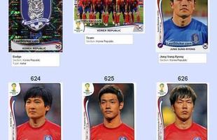 Todas as figurinhas do lbum da Copa do Mundo - Emblema da Seleo Sul-Coreana, Seleo Sul-Coreana perfilada, Jung Sung-Ryong, Kwak Tae-Hwi, Hong Jeong-Ho e Kim Young-Gwon