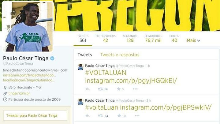 Representados por Dedé, Tinga, Mayke, Everton Ribeiro, Marlone e Neílton, jogadores do Cruzeiro manifestaram intenção de ter Luan no elenco novamente