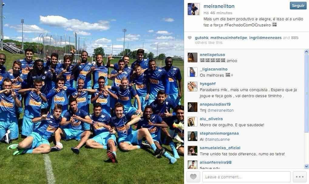 Representados por Ded, Tinga, Mayke, Everton Ribeiro, Marlone e Nelton, jogadores do Cruzeiro manifestaram inteno de ter Luan no elenco novamente