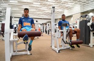 Nesta segunda-feira pela manh, o elenco do Cruzeiro realizou um treino fsico na academia do hotel onde o clube est hospedado, em Houston, Estados Unidos. O clube se prepara para o quarto amistoso da intertemporada na Amrica do Norte. A partida ser contra o Tigres, do Mxico, na quinta-feira, s 22h (de Braslia), no BBVA Compass Stadium, em Houston. A equipe encerra a maratona no domingo, contra o Chivas Guadalajara, em El Paso. O retorno ao Brasil est previsto para tera-feira, 8 de julho.