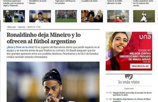 Clarn noticiou a possibilidade de Ronaldinho aparecer como novidade na Argentina