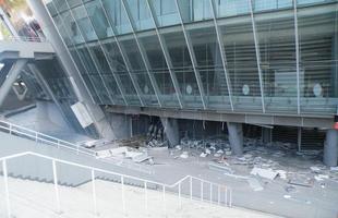 Clube divulgou imagens da destruio em sua arena