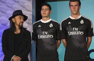Xabi Alonso, Gareth Bale, Iker Casillas, James Rodriguez e Marcelo apresentaram o novo fardamento merengue
