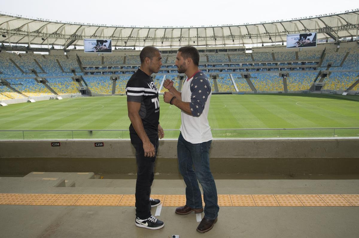 Encarada tensa entre Aldo e Mendes. Lutadores chegaram a trocar empurres