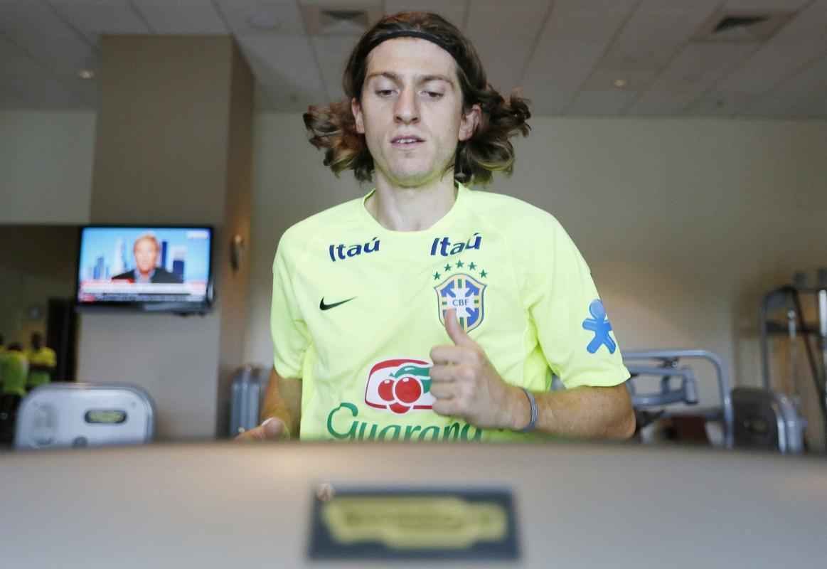 Jogadores da Seleo Brasileira durante treino fsico em Miami visando aos amistosos contra Colmbia e Equador
