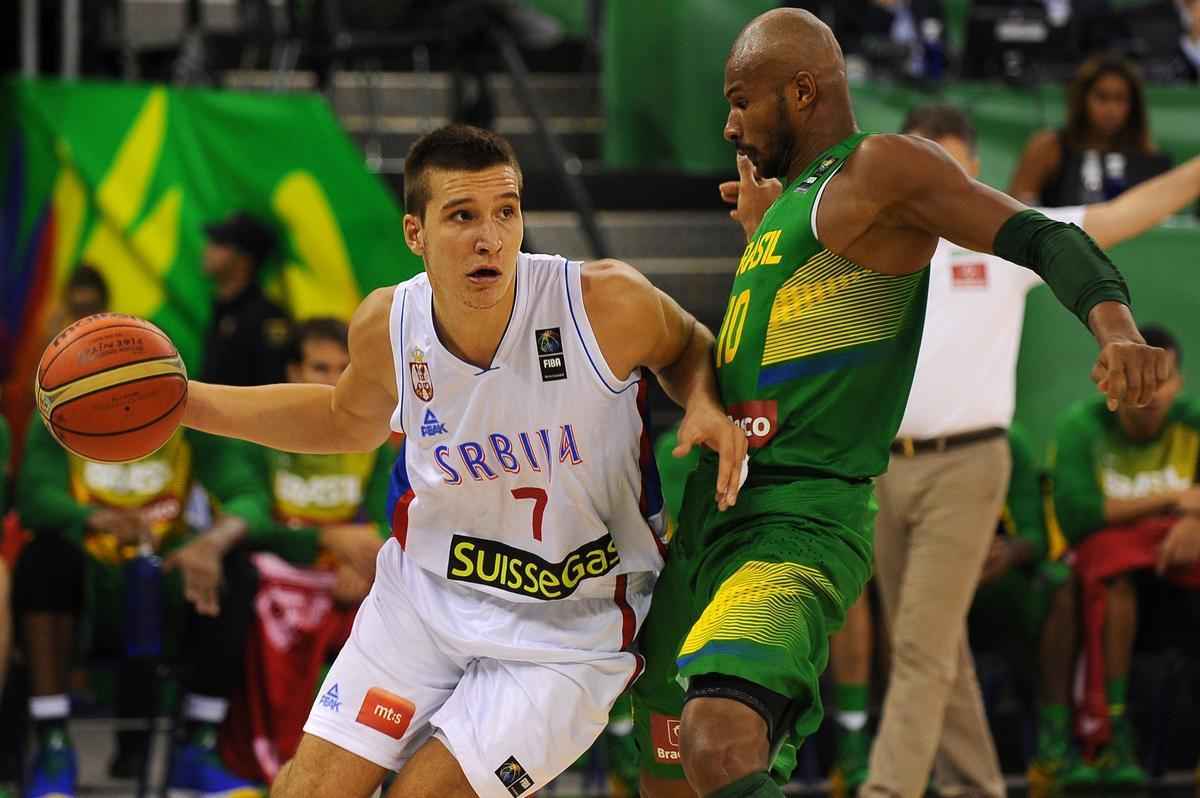 Fotos do jogo entre Brasil e Srvia, pela Copa do Mundo de Basquete Masculino