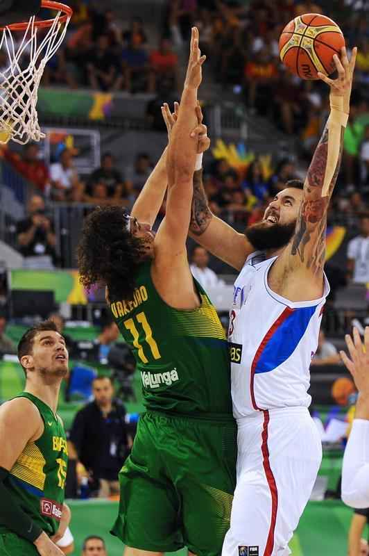 Fotos do jogo entre Brasil e Srvia, pela Copa do Mundo de Basquete Masculino