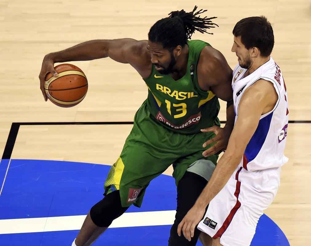 Fotos do jogo entre Brasil e Srvia, pela Copa do Mundo de Basquete Masculino