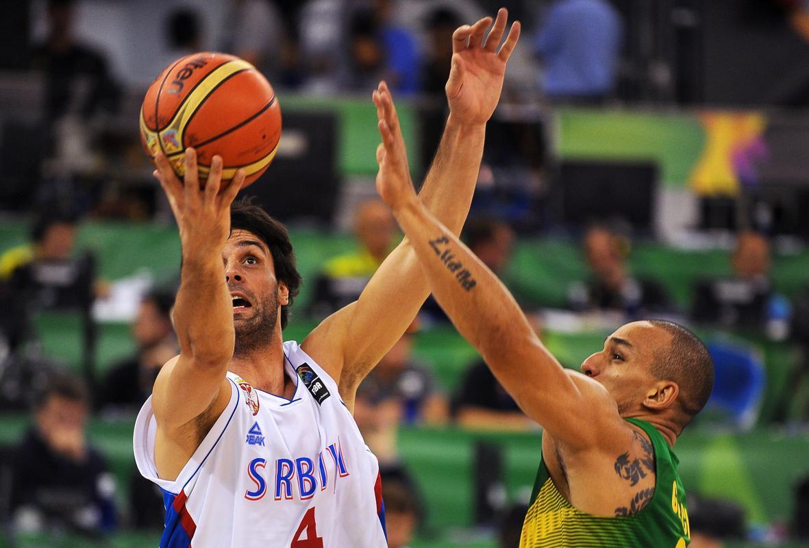 Fotos do jogo entre Brasil e Srvia, pela Copa do Mundo de Basquete Masculino