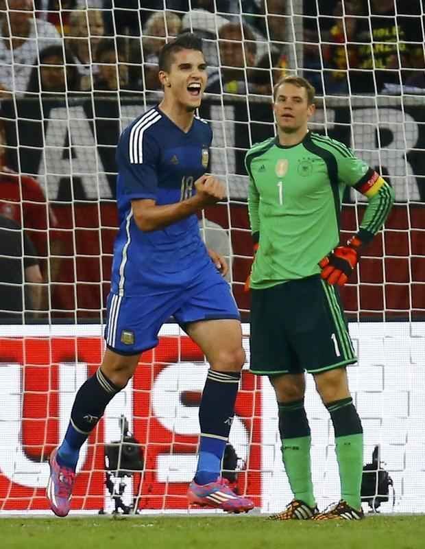 Imagens do jogo entre Argentina e Alemanha em Dusseldorf