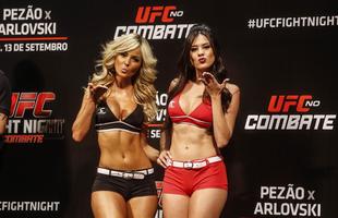 Imagens da pesagem e encaradas do UFC em Braslia - Octagon girls brasileiras Jhenny Andrade e Camila Oliveira