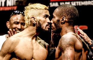 Imagens da pesagem e encaradas do UFC em Braslia - Godofredo Pepey e Dashon Johnson