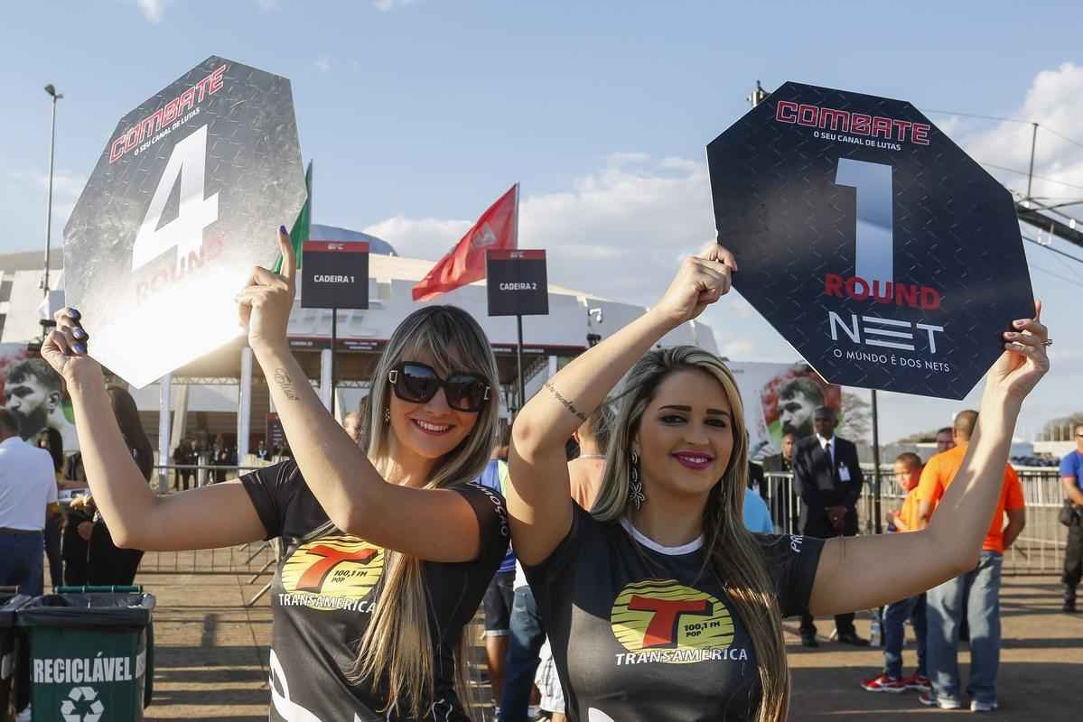 Imagens da chegada do pblico no UFC em Braslia