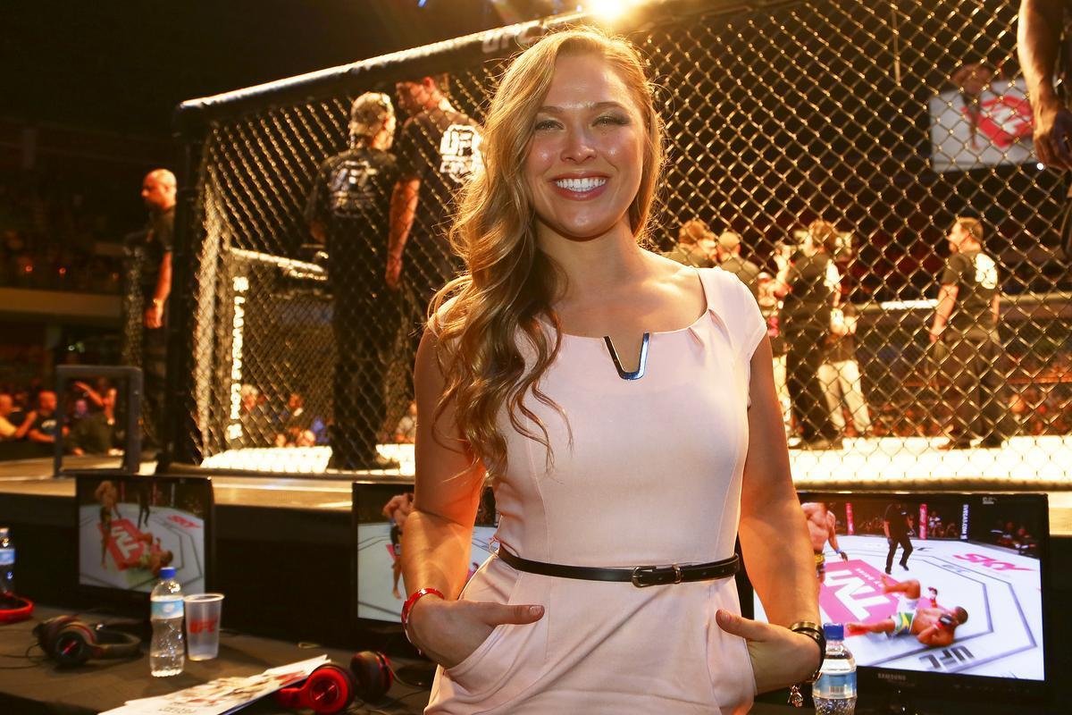 Imagens do UFC Fight Night 51, em Braslia - Ronda Rousey, estrela e visitante ilustre