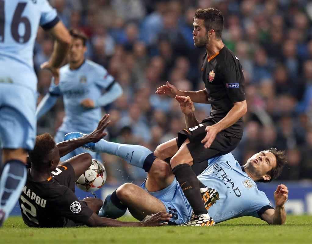 Jogo entre Manchester City x Roma terminou empatado em 1 a 1
