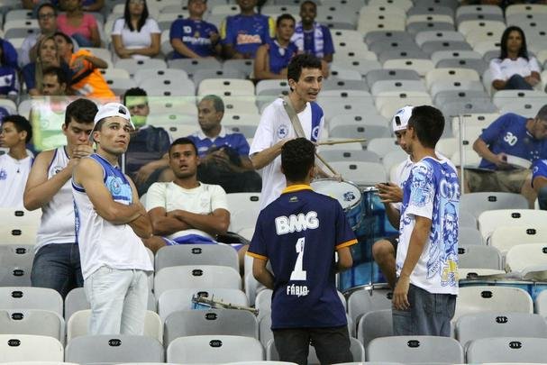 Punidas pelo Ministrio Pblico com banimento dos estdios brasileiros por seis meses por conta dos episdios de violncia ocorridos no clssico contra o Atltico, as torcidas Pavilho Independente e Mfia Azul levaram faixas e bandeiras ao Mineiro nesta quarta-feira, durante jogo contra o ABC de Natal, pela Copa do Brasil. A punio deve comear a ser cumprida na sexta-feira, vspera da partida contra o Inter pelo Campeonato Brasileiro. Os integrantes das faces estaro proibidos de frequentar estdios e seus arredores, num raio de cinco quilmetros, nos dias de jogos. No ser permitido o acesso de pessoas com vestimentas, faixas, bandeiras ou bons alusivos s agremiaes. A medida educativa se estende aos cinco prximos clssicos.
