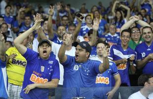 Galeria de fotos da torcida do Cruzeiro durante o confronto contra o Palmeiras, no Mineiro