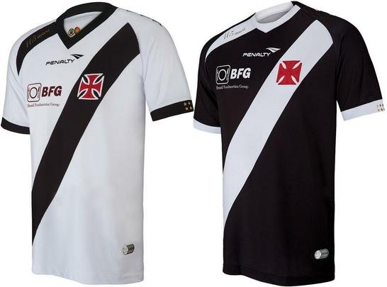 Camisas do Vasco, assinadas pela Penalty em 2013. Clube não renovou contrato com a empresa de material esportivo