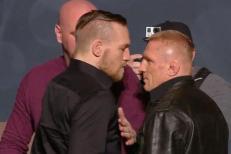 Encaradas do UFC the Time is Now, coletiva em Las Vegas - Conor McGregor x Dennis Siver