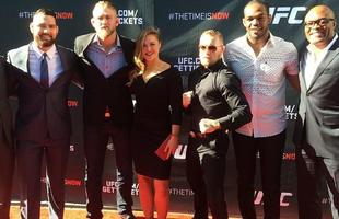 Encaradas do UFC the Time is Now, coletiva em Las Vegas - Chris Weidman, Alexander Gustafsson, Ronda Rousey, Conor McGregor, Jon Jones e Anderson Silva