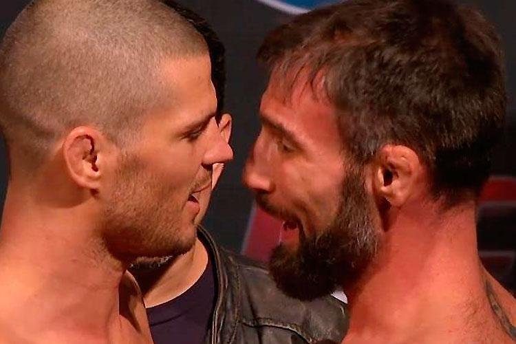 Imagens das encaradas na pesagem do UFC Fight Night 57 - Isaac Vallie-Flagg x Matt Wiman