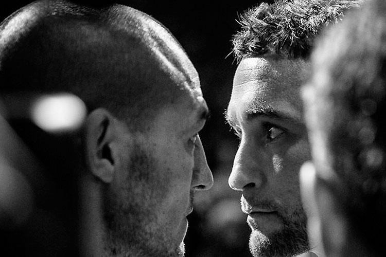 Imagens das encaradas na pesagem do UFC Fight Night 57 - Cub Swanson e Frankie Edgar