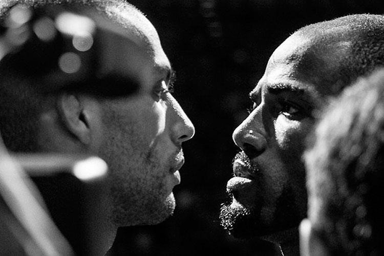 Imagens das encaradas na pesagem do UFC Fight Night 57 - Edson Barboza e Bobby Green