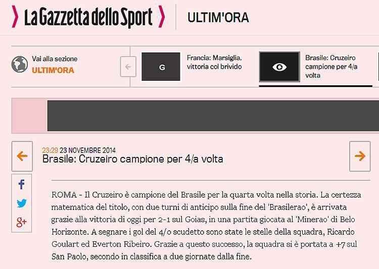 'La Gazzetta dello Sport', da Itlia