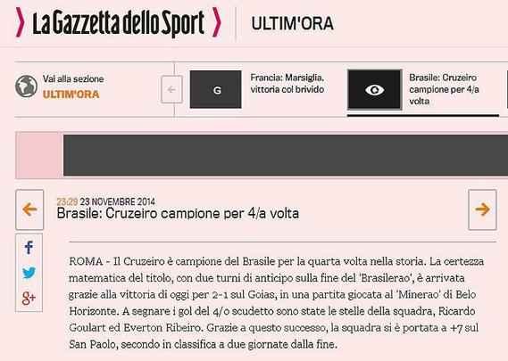 'La Gazzetta dello Sport', da Itália