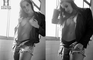 Fotos do ensaio de Camila Oliveira para site Feito para Homens - Octagon girl do UFC fez ensaio temtico sobre Rock'n Roll