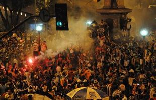 Festa dos atleticanos na Praça Sete, Centro de Belo Horizonte, após a conquista da Copa do Brasil