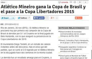 Mundo Deportivo diz que com a conquista o Galo disputar a Libertadores em 2015