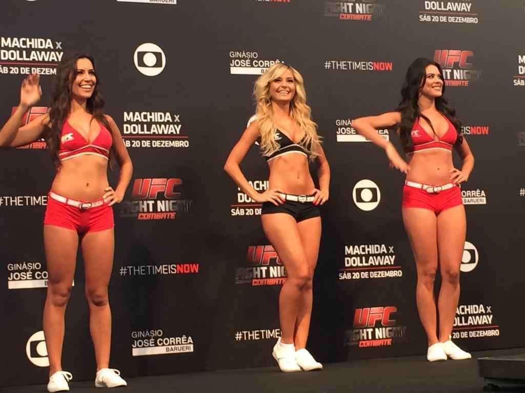 Imagens da pesagem do UFC Fight Night 58, em Barueri - Luciana Andrade, Jhenny Andrade e Camila Oliveira