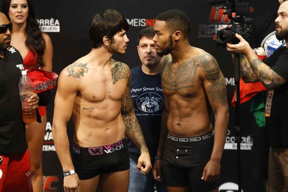 Imagens da pesagem do UFC Fight Night 58, em Barueri - Erick Silva e Mike Rhodes