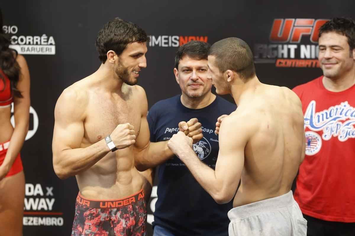 Imagens da pesagem do UFC Fight Night 58, em Barueri - Elias Silvrio x Rashid Magomedov