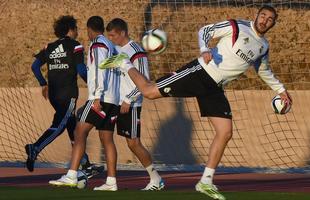 Nesta sexta-feira, jogadores do Real Madrid se mostraram muito descontrados em ltima atividade antes da final 
