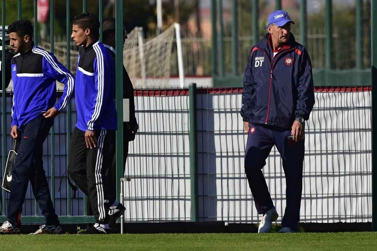Jogadores do San Lorenzo em ltimo treino, no Marrocos, antes da final do Mundial contra o Real Madrid