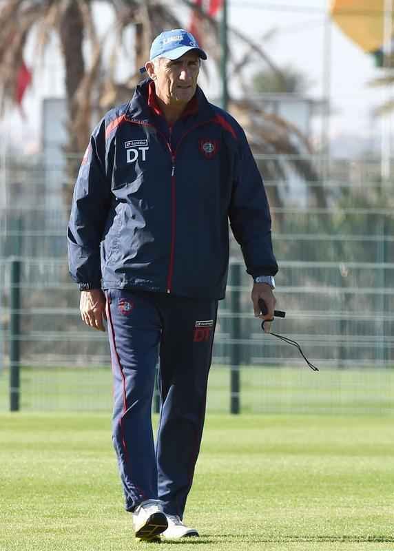 Jogadores do San Lorenzo em ltimo treino, no Marrocos, antes da final do Mundial contra o Real Madrid