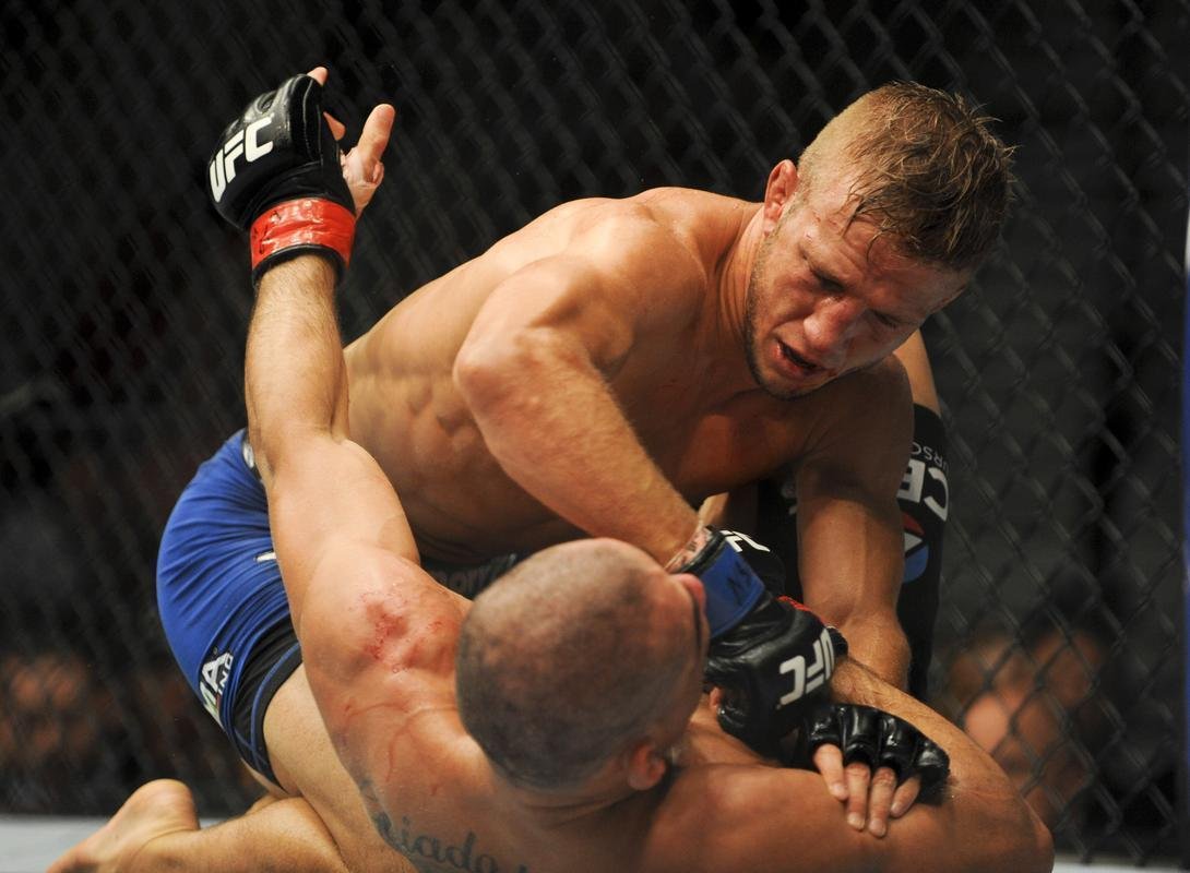 TJ Dillashaw surpreendeu, nocauteou Renan Baro no quinto round e conquistou o cinturo dos galos, no UFC 173, em maio
