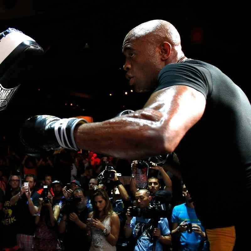 Anderson Silva no treino aberto do UFC 183, no MGM Grand Garden Arena, em Las Vegas