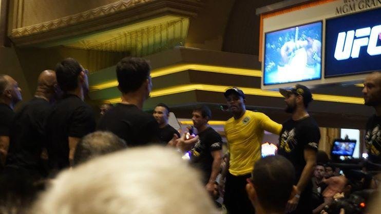 Anderson Silva no treino aberto do UFC 183, no MGM Grand Garden Arena, em Las Vegas