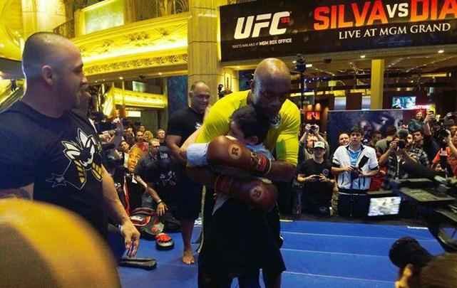 Anderson Silva no treino aberto do UFC 183, no MGM Grand Garden Arena, em Las Vegas