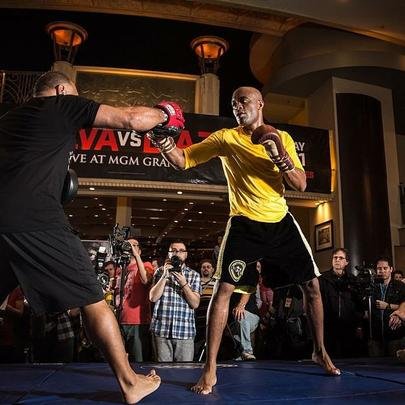 Anderson Silva no treino aberto do UFC 183, no MGM Grand Garden Arena, em Las Vegas