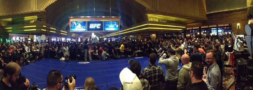 Anderson Silva no treino aberto do UFC 183, no MGM Grand Garden Arena, em Las Vegas